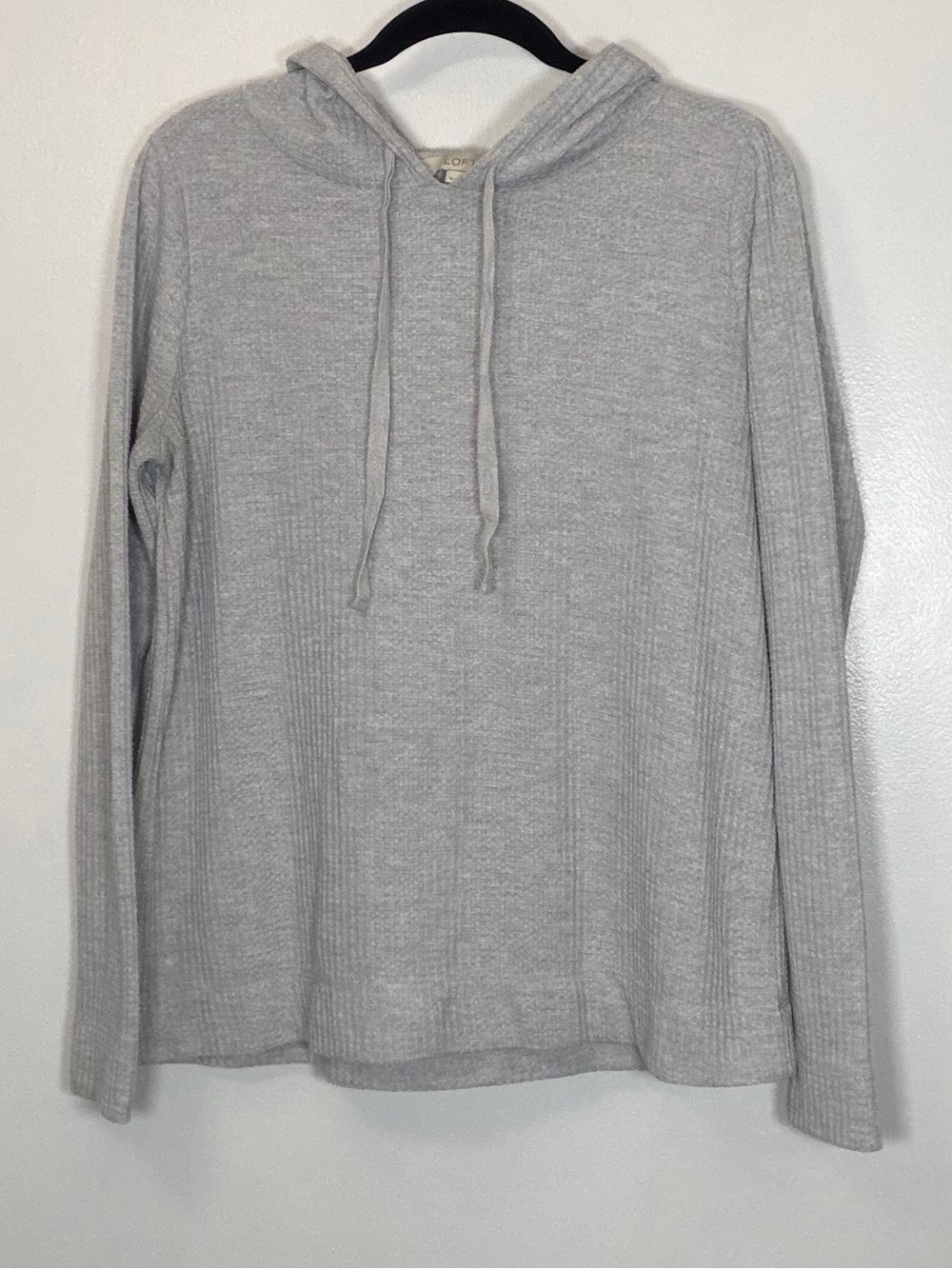 LOFT Light Gray Hooded Crewneck Sweater
